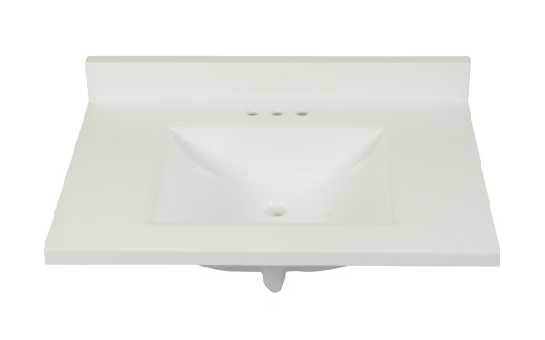 Wave 4″ Backsplash (W4) Rectangular Collection Vanity Top - Image 2